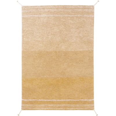 Tapis réversible en coton jaune beige - 80x140 cm - Publicité Tapis réversible en coton jaune beige - 80x140 cm - Publicité