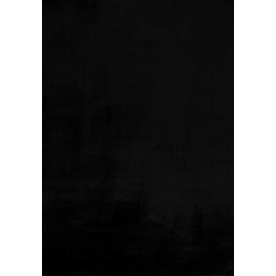 Nazar Tapis en polyester brillant motif uni noir 120x160 - Publicité Nazar Tapis en polyester brillant motif uni noir 120x160 - Publicité