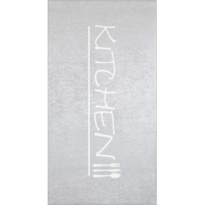 Nazar Tapis de cuisine gris motif kitchen 80x150 - Publicité Nazar Tapis de cuisine gris motif kitchen 80x150 - Publicité