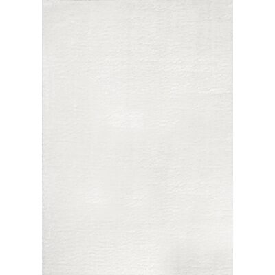 Nazar Tapis en polyester brillant motif uni blanc 120x160 - Publicité Nazar Tapis en polyester brillant motif uni blanc 120x160 - Publicité