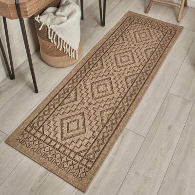 Nazar Tapis intérieur et extérieur aspect jute motif géométrique 80x150 - Publicité Nazar Tapis intérieur et extérieur aspect jute motif géométrique 80x150 - Publicité