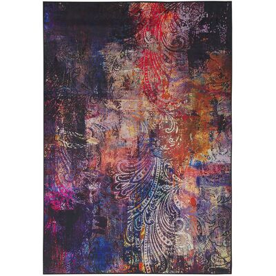Tapis multicolore avec motif floral paisley - 160 x 230 cm - Publicité Tapis multicolore avec motif floral paisley - 160 x 230 cm - Publicité