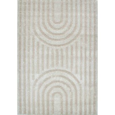 Nazar Tapis de salon motif arc de cercle crème 200x290 - Publicité Nazar Tapis de salon motif arc de cercle crème 200x290 - Publicité