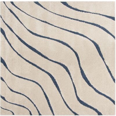 Safavieh Crème/Bleu 120x120cm - Tapis Shag - Publicité Safavieh Crème/Bleu 120x120cm - Tapis Shag - Publicité