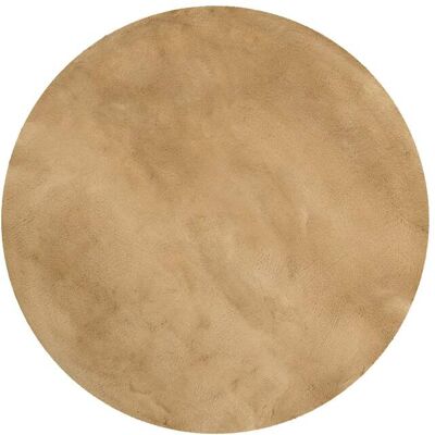 Esprit Tapis rond imitation fourrure lapin doux tufté beige caramel 150 - Publicité Esprit Tapis rond imitation fourrure lapin doux tufté beige caramel 150 - Publicité