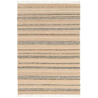 AFK Tapis rayé fait main en matières naturelles beige 120 x 170 cm - Publicité AFK Tapis rayé fait main en matières naturelles beige 120 x 170 cm - Publicité