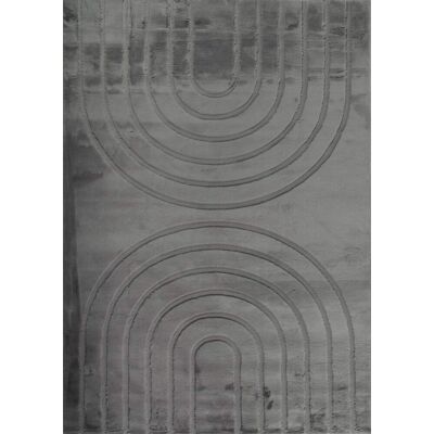 Nazar Tapis doux anthracite, motif arc - 200x290 - Publicité Nazar Tapis doux anthracite, motif arc - 200x290 - Publicité