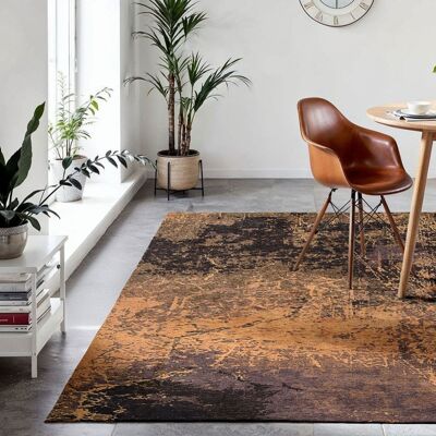 Tapis Louis de Poortere Mad Men Cracks Deep Mine - Marron/Orange - 140x200 cm - Publicité Tapis Louis de Poortere Mad Men Cracks Deep Mine - Marron/Orange - 140x200 cm - Publicité
