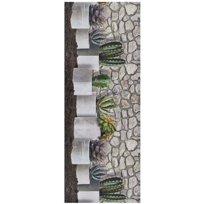 Atticgo Tapis de cuisine lavable fleurs gris/vert 52x200 cm - Publicité Atticgo Tapis de cuisine lavable fleurs gris/vert 52x200 cm - Publicité