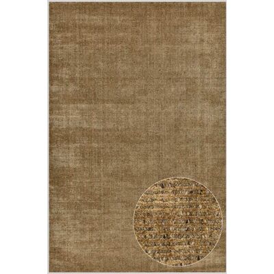 THEKO Tapis en viscose rayé tissé à la main - or 170x240 cm - Publicité THEKO Tapis en viscose rayé tissé à la main - or 170x240 cm - Publicité