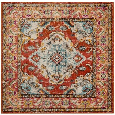 Safavieh Tapis bohème chic en polypropylène orange/bleu, 152 x 152 cm - Publicité Safavieh Tapis bohème chic en polypropylène orange/bleu, 152 x 152 cm - Publicité