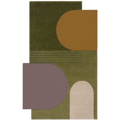 Flair Rugs Tapis pure laine verte, grise, jaune et beige 200x290cm - Publicité Flair Rugs Tapis pure laine verte, grise, jaune et beige 200x290cm - Publicité
