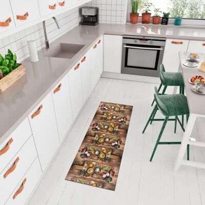 Atticgo Tapis de cuisine lavable épices multicolore 52x200 cm - Publicité Atticgo Tapis de cuisine lavable épices multicolore 52x200 cm - Publicité