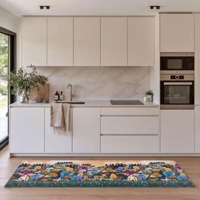 Atticgo Tapis de cuisine lavable paysage multicolore 52x200 cm - Publicité Atticgo Tapis de cuisine lavable paysage multicolore 52x200 cm - Publicité