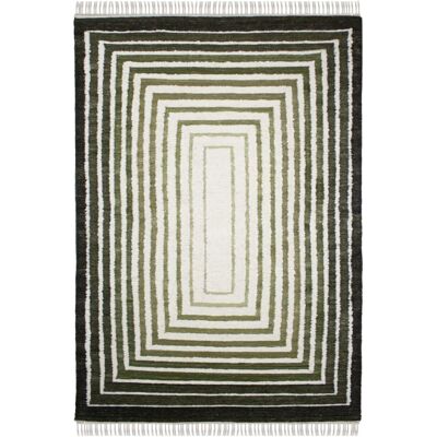 Flair Rugs Tapis en laine verte et beige 140x200cm - Publicité Flair Rugs Tapis en laine verte et beige 140x200cm - Publicité