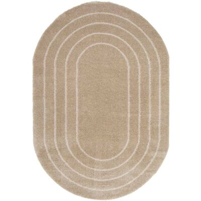 The Deco Factory Tapis ovale à poils doux effet shaggy beige 120x170 - Publicité The Deco Factory Tapis ovale à poils doux effet shaggy beige 120x170 - Publicité