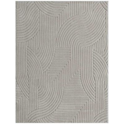 Homcom Tapis salon à poils épais géométrique antidérapant polyester gris - Publicité Homcom Tapis salon à poils épais géométrique antidérapant polyester gris - Publicité