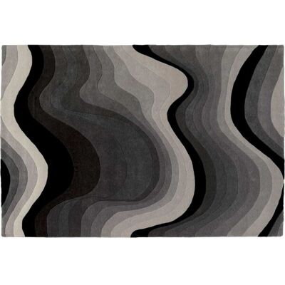 Kare Design Tapis en viscose gris et noir 240x170 - Publicité Kare Design Tapis en viscose gris et noir 240x170 - Publicité