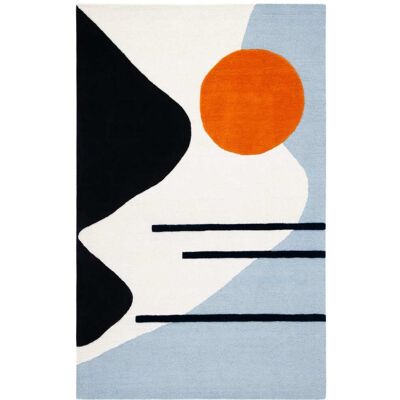 Safavieh Tapis laine/cotton ivoire/bleu 91 x 152 cm - Publicité Safavieh Tapis laine/cotton ivoire/bleu 91 x 152 cm - Publicité
