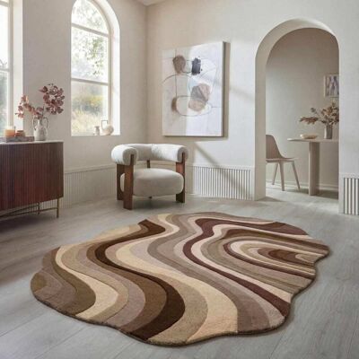 Flair Rugs Tapis en laine multicolore tons beiges 140x200cm - Publicité Flair Rugs Tapis en laine multicolore tons beiges 140x200cm - Publicité