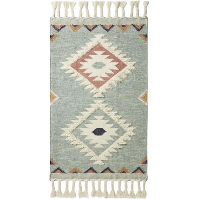 Homescapes Tapis kilim en laine bleu 160x230 cm - Publicité Homescapes Tapis kilim en laine bleu 160x230 cm - Publicité