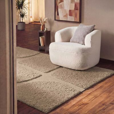 STUDIO DECO Tapis à poils longs en relief beige - ted baker 120x180cm - Publicité STUDIO DECO Tapis à poils longs en relief beige - ted baker 120x180cm - Publicité