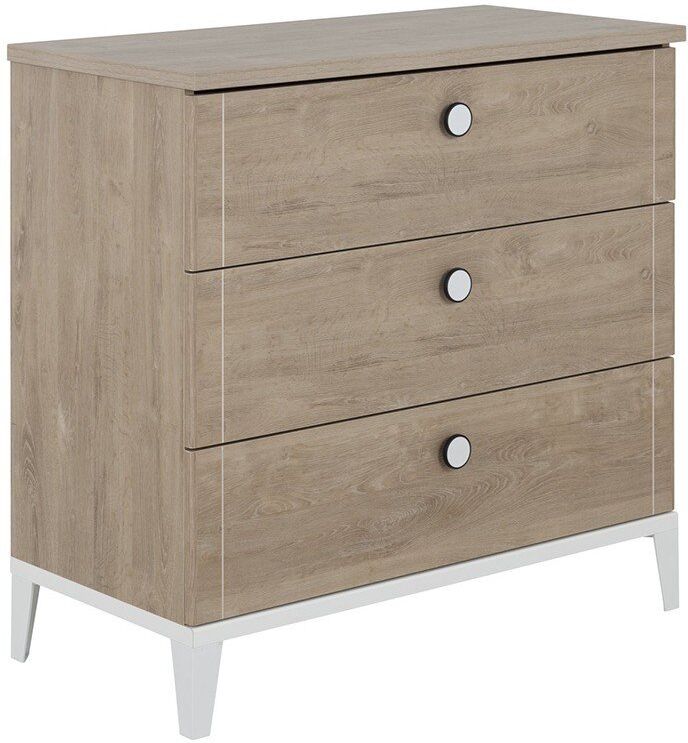 Calicosy Commode 3 tiroirs effet chêne Bébé - 95 x H91 cm