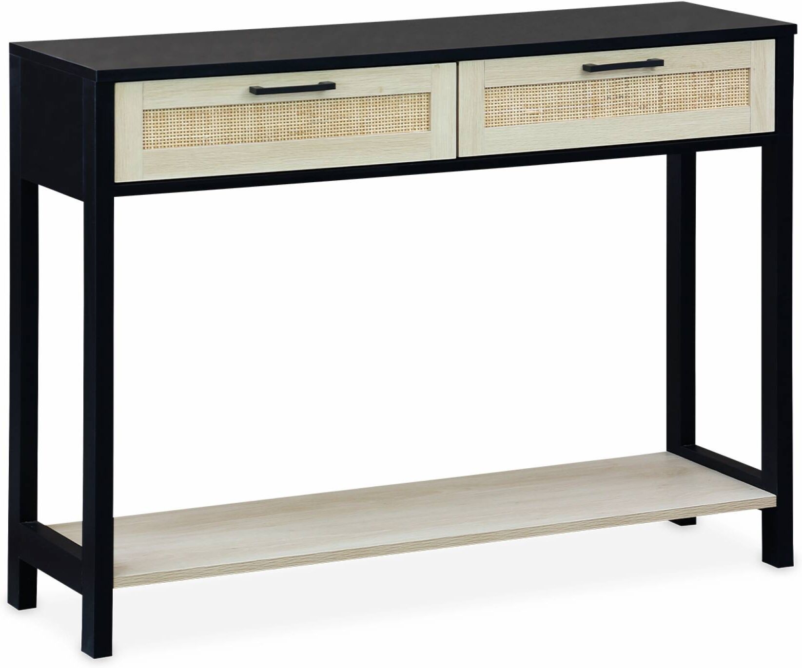 sweeek Console noire et cannage 100 x 30 x 75cm