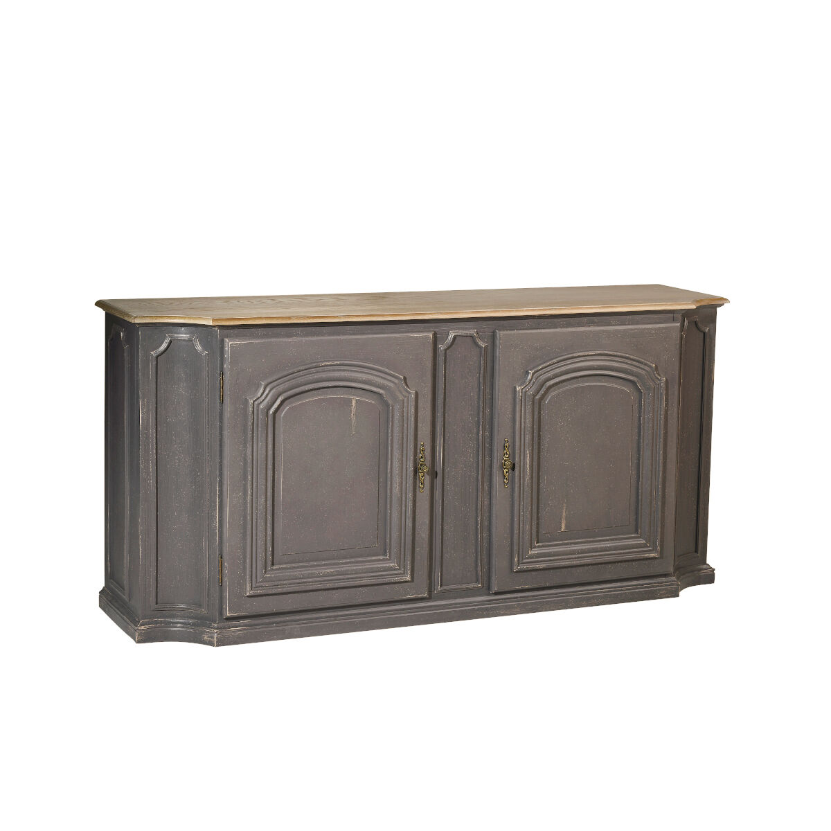 Robin des Bois Buffet 2 portes gris anthracite et chêne