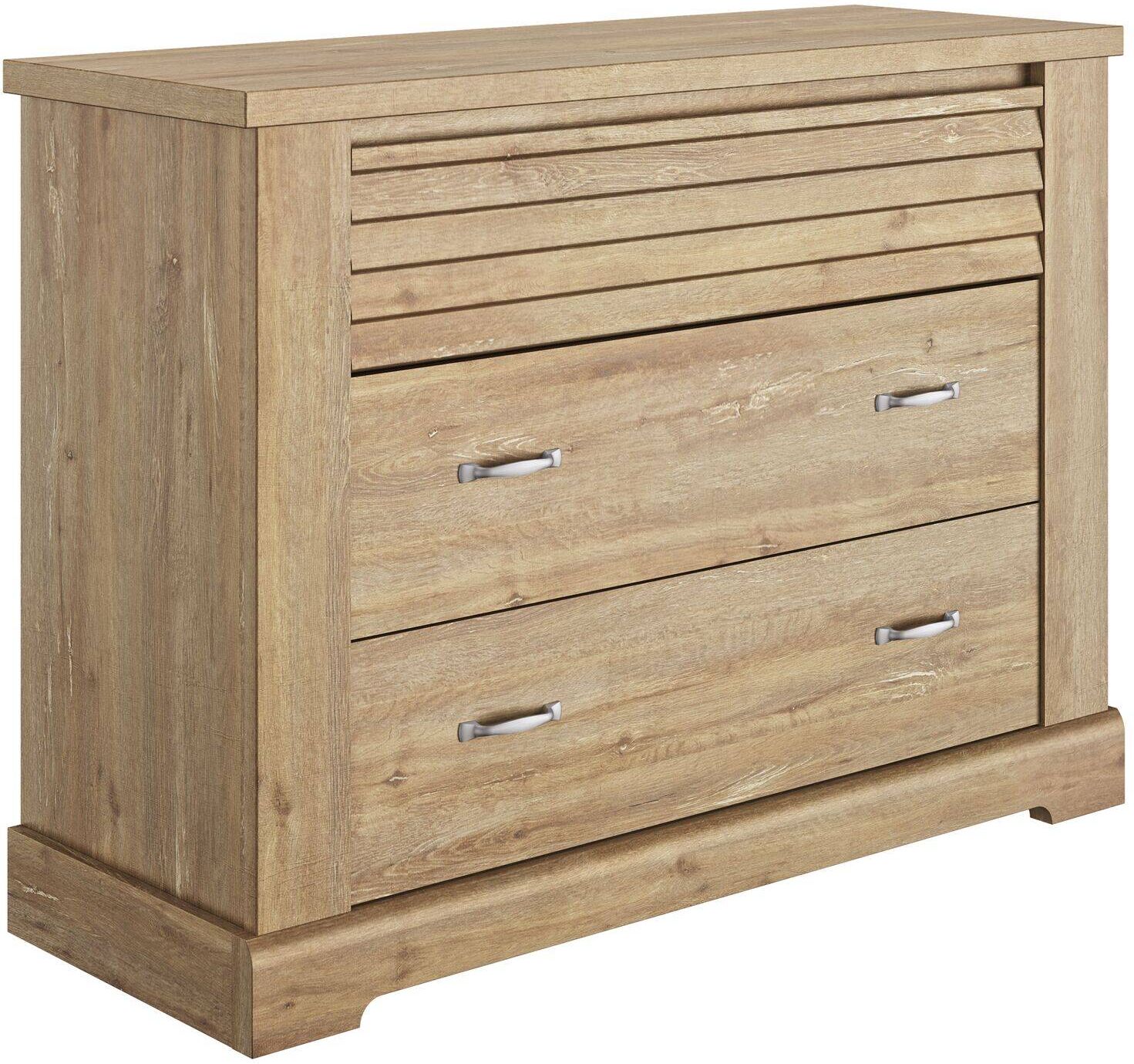 CAMIF Commode 3 tiroirs effet bois clair