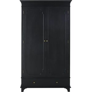 Maisons du Monde Armoire 2 portes 1 tiroir noir charbon et metal coloris laiton