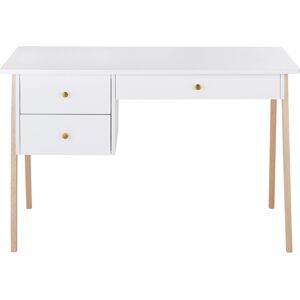 Maisons du Monde Bureau enfant 1 porte 2 tiroirs ecru pieds en chene