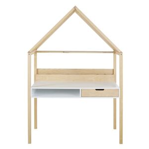 Maisons du Monde Bureau enfant cabane 1 tiroir 1 niche beige et blanc