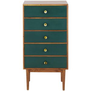 Maisons du Monde Chiffonier 5 tiroirs vert et metal dore