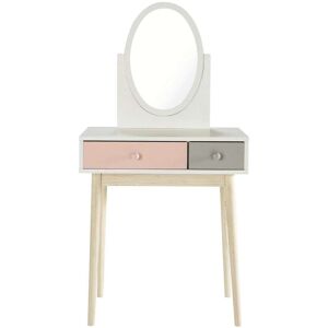 Maisons du Monde Coiffeuse vintage blanche et rose