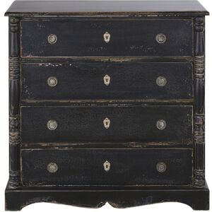 Maisons du Monde Commode haute 4 tiroirs noire et metal coloris laiton