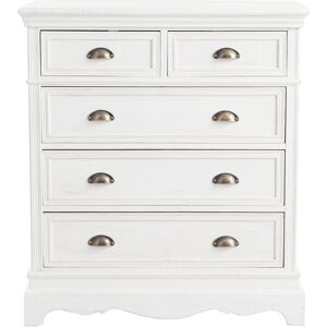 Maisons du Monde Commode haute 5 tiroirs blanche