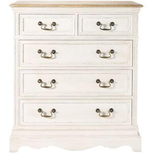 Maisons du Monde Commode haute 5 tiroirs creme