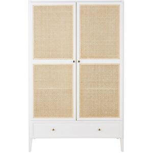 Maisons du Monde Dressing 2 portes 1 tiroir ecru et rotin tresse