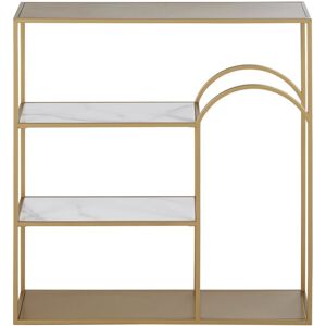 Maisons du Monde Etagere en metal dore et marbre blanc