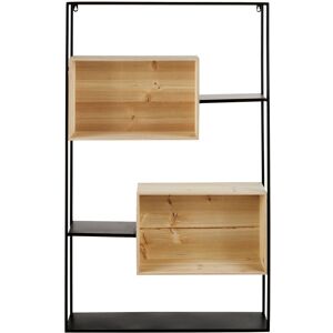 Maisons du Monde Etagere en metal noir avec 2 caisses