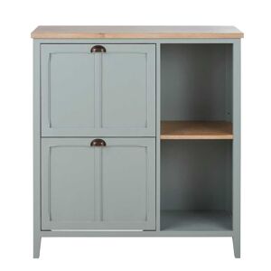 Maisons du Monde Meuble a chaussures 2 portes 1 etagere vert de gris