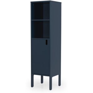 Tenzo Colonne de rangement en bois 1 porte 2 niches H152cm bleu canard