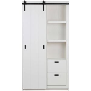 vtwonen Armoire a porte coulissante en bois blanc