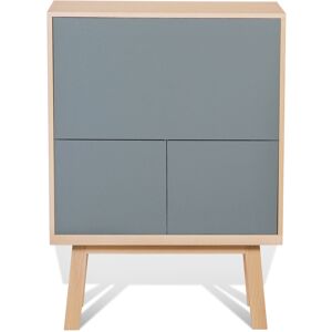 MON PETIT MEUBLE FRANCAIS Bureau secretaire avec rangement de 90 cm de large, en frene