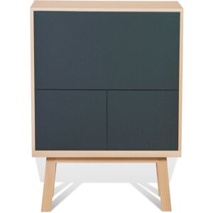 MON PETIT MEUBLE FRANCAIS Bureau secretaire avec rangement de 90 cm de large, en frene