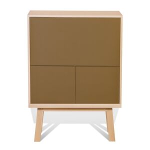 MON PETIT MEUBLE FRANCAIS Bureau secretaire avec rangement de 90 cm de large, en frene