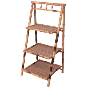 HYDILE Etagere pliable en bambou 3 plateaux 100x48x4