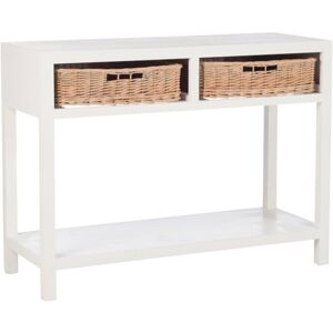 Meubles & Design Console boheme en bois blanc avec tiroirs