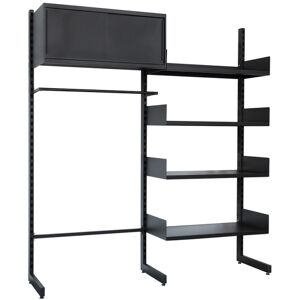 Sodiake Mobilier de rangement autoportant sans fixation en metal noir robuste